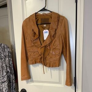 Old Navy Women's Brown Leather Jacket